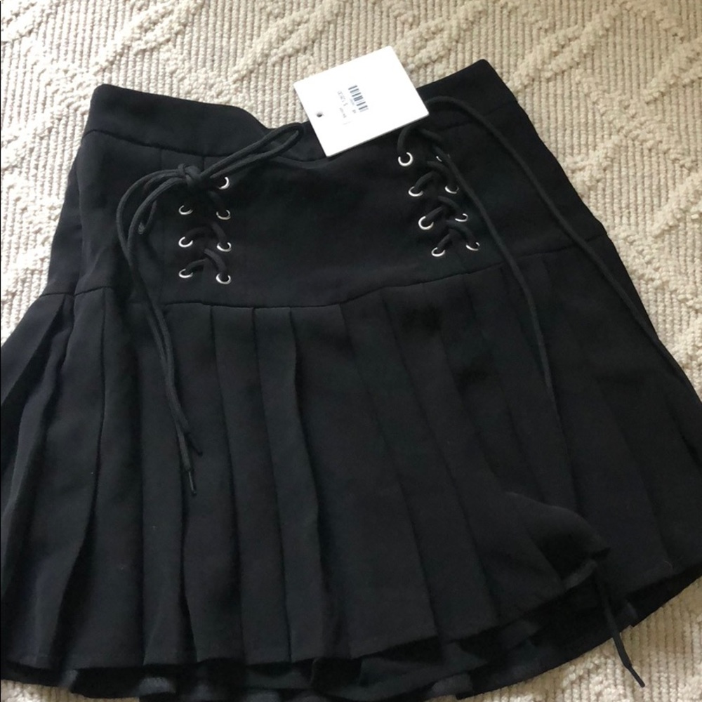 Black mini skort